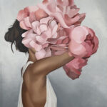 Girl with peonies