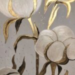 Acrylic and gold leaf